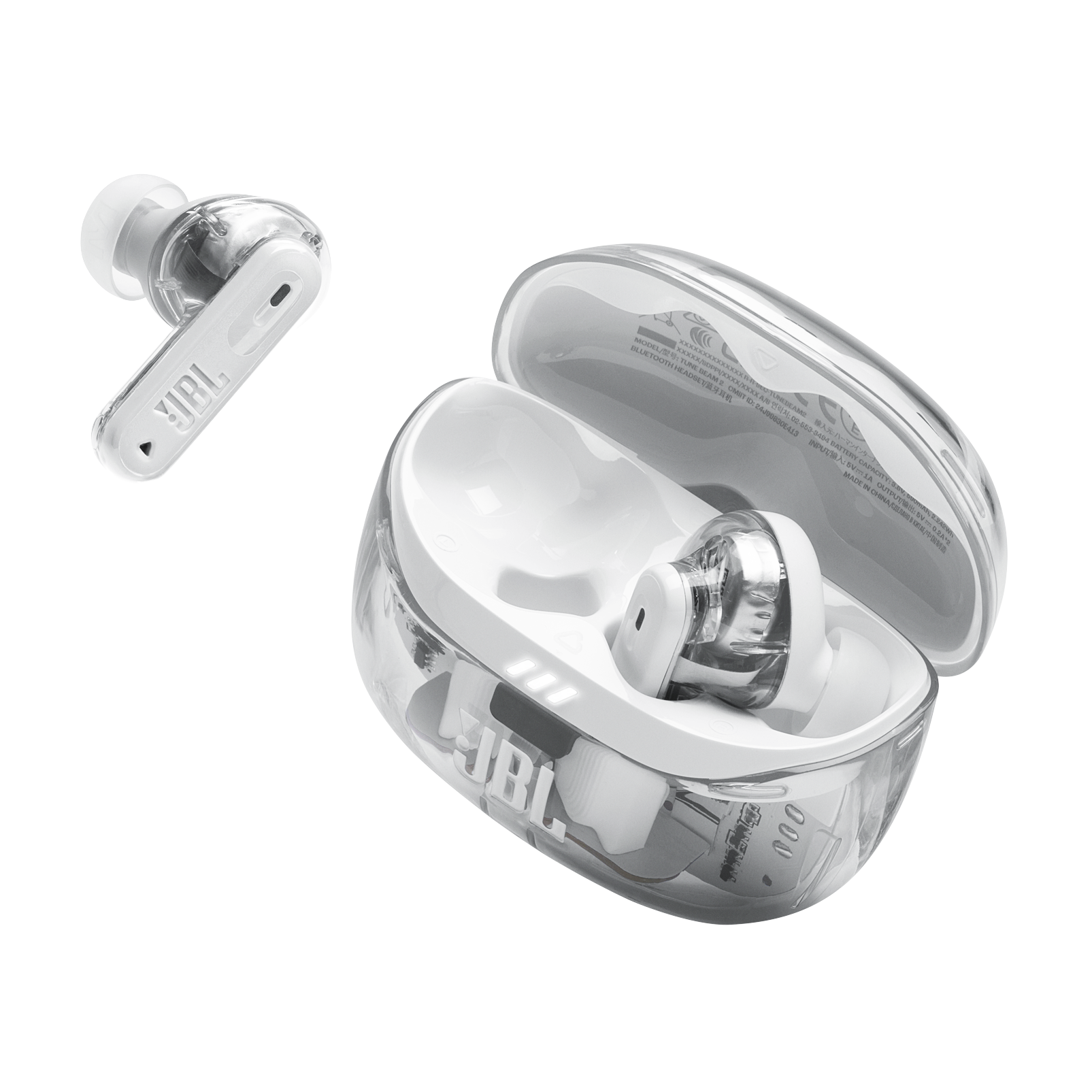 JBL Tune Beam 2 Ghost Edition - Ghost White - True Wireless Noise Cancelling Earbuds - Detailshot 2